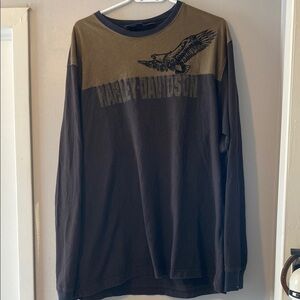 Vintage Harley Davidson Embroidered Eagle Color Blocked Men’s  XXL Long Sleeve
